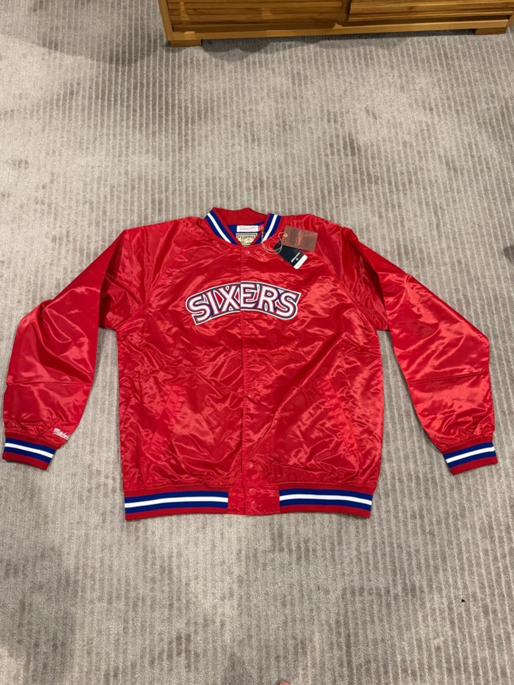 Philadelphia 76ers Mitchell & Ness Lightweight Satin Jacket